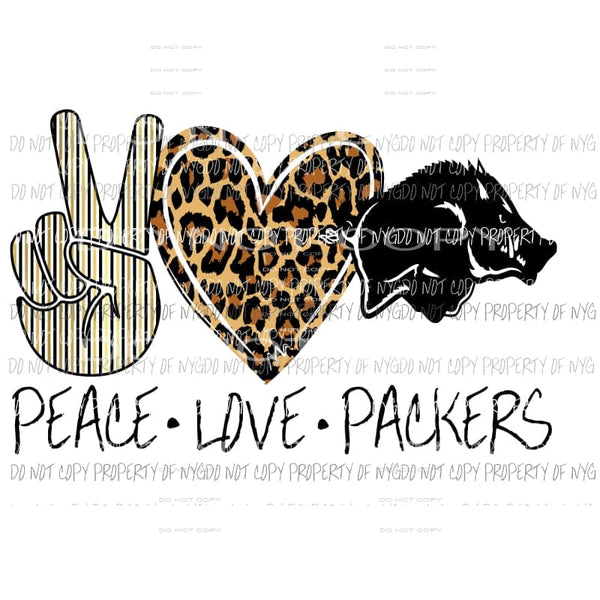 Custom Peace love packers school Sublimation transfers Heat Transfer