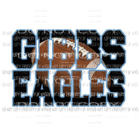 Custom School Gibbs Eagles Football Sublimation transfers Heat Transfer