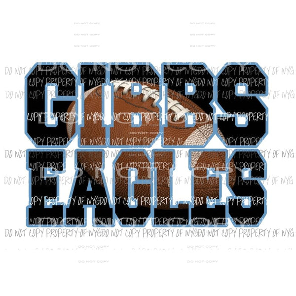 Custom School Gibbs Eagles Football Sublimation transfers Heat Transfer