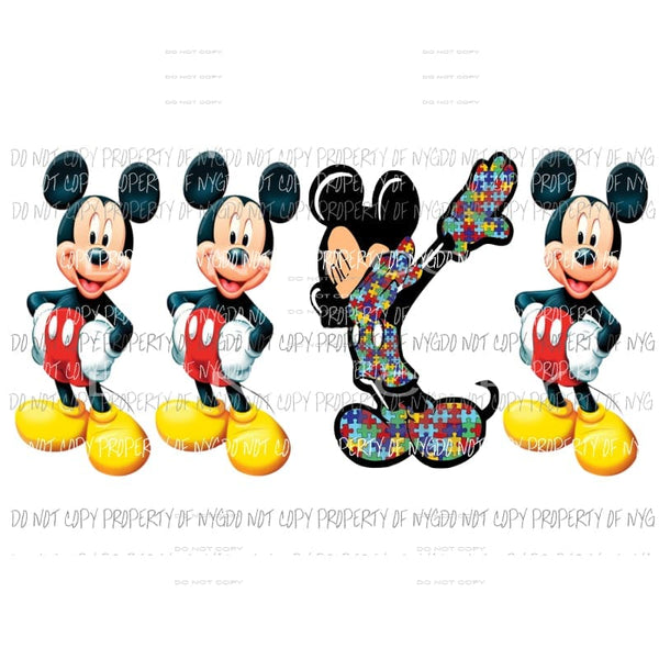 Dabbin Autism Mickey Mouse Sublimation transfers Heat Transfer