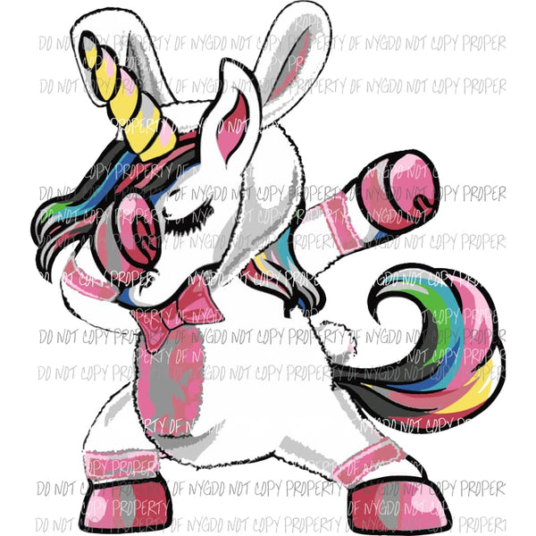 Dabbing Unicorn Bunny rabbit Sublimation transfers Heat Transfer