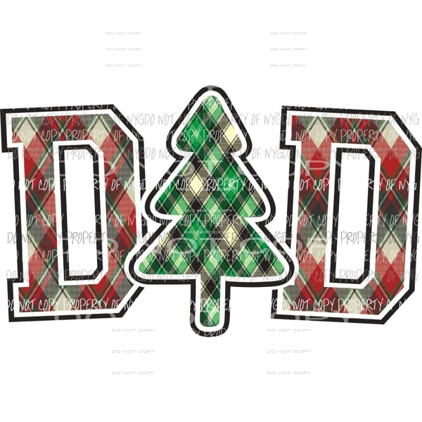 DAD #2 plaid christmas tree Sublimation transfers Heat Transfer