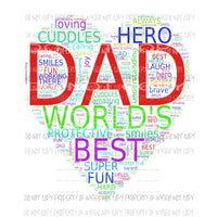 DAD Heart Sublimation transfers Heat Transfer
