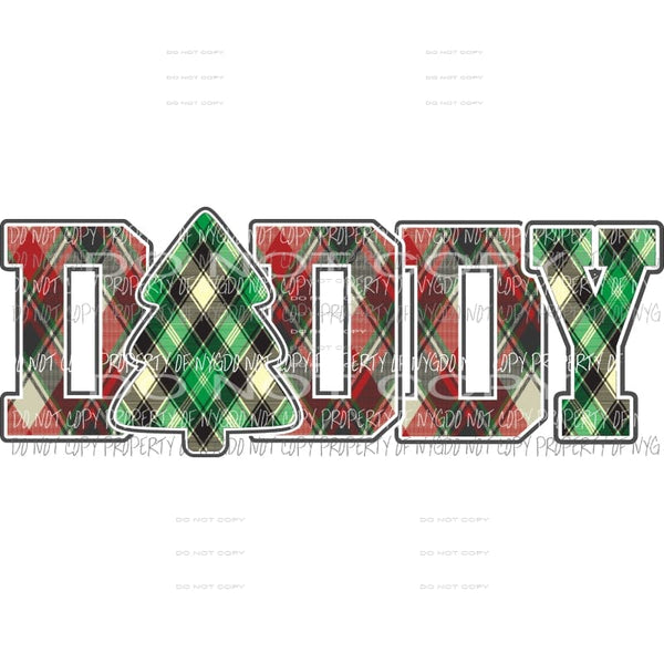 DADDY #2 plaid christmas tree Sublimation transfers Heat Transfer