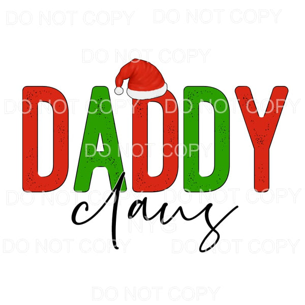 Daddy Claus Santa Hat Red Green #1120 Sublimation transfers 