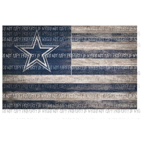 Dallas Cowboys Rustic wood flag Sublimation transfers Heat Transfer
