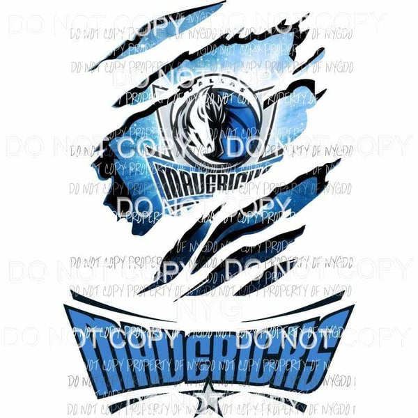 Dallas Mavericks ripped design Sublimation transfers Heat Transfer