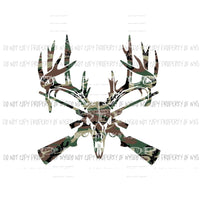 Deer Skull Guns #2 camo Sublimation transfers Heat Transfer