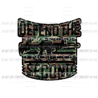 Defend The Second gun flag #2 camo Sublimation transfers Heat Transfer
