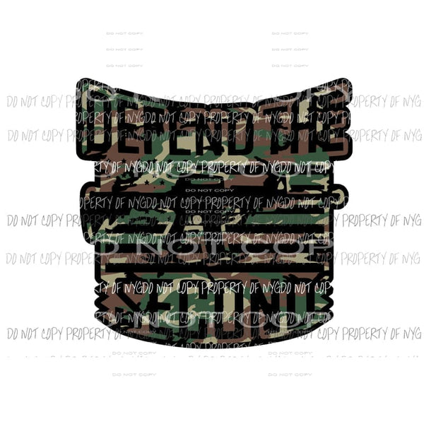 Defend The Second gun flag #2 camo Sublimation transfers Heat Transfer