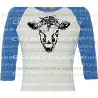 Denim Cow Baseball sublimation transfer Heat Transfer
