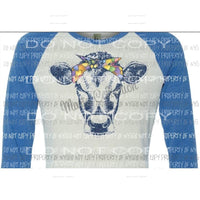 Denim Cow with heart bandana sublimation transfer Heat Transfer