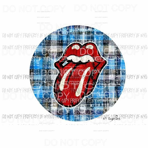 Denim Plaid Rolling stones Sublimation transfers Heat Transfer