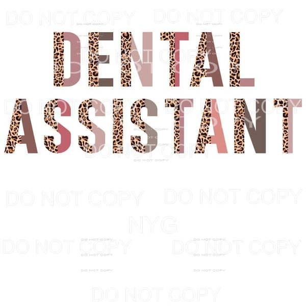 Dental Assistant Half Leopard Sublimation transfers - Heat 