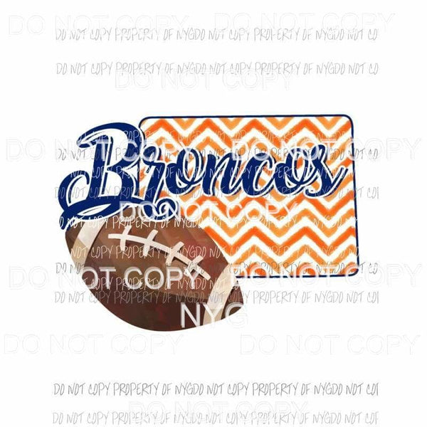 Denver Broncos football chevron state Sublimation transfers Heat Transfer