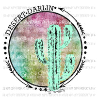 Desert Darlin multi color cactus southern Sublimation transfers Heat Transfer