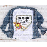 DIAMONDS are a girls best friend Softball # 2 Sublimation transfers Heat Transfer
