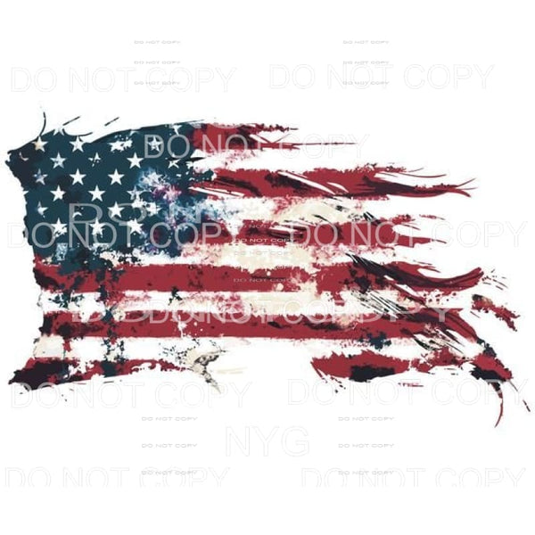 Distressed Torn American Flag USA Sublimation transfers - 