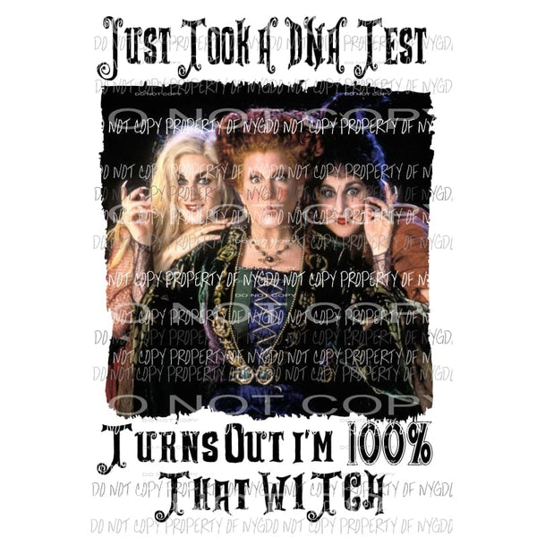 DNA Test hocus Pocus color 1 witch Sublimation transfers Heat Transfer