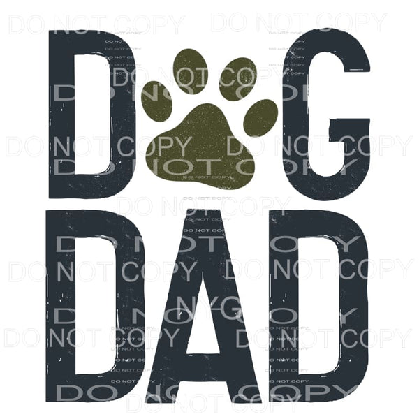 Dog Dad Paw Print Sublimation transfers - Heat Transfer