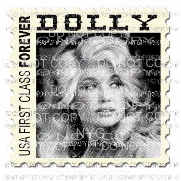 Dolly Parton Stamp Sublimation transfers Heat Transfer