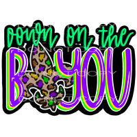 Down On The Bayou Leopard Fleur de Lis Mardi Gras #2478 