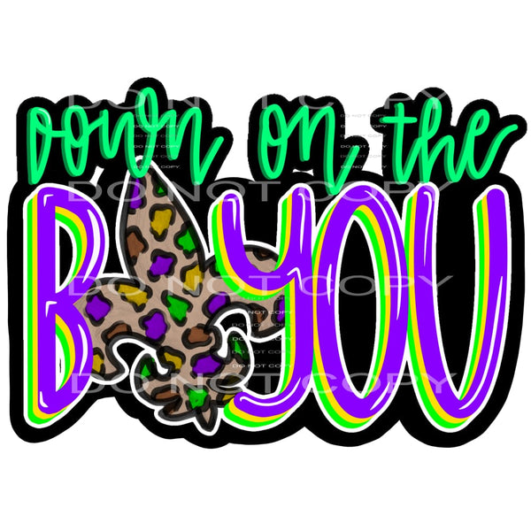 Down On The Bayou Leopard Fleur de Lis Mardi Gras #2478 
