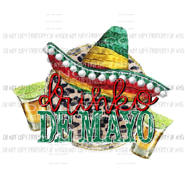 Drinko De Mayo tequila shots sombrero leopard Sublimation transfers Heat Transfer