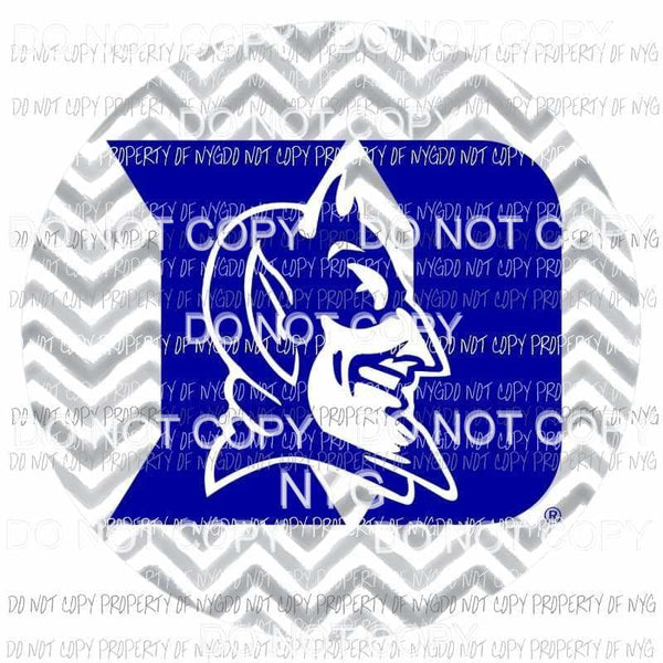 Duke Blue Devils chevron circle Sublimation transfers Heat Transfer