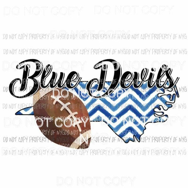 Duke Blue Devils football chevron state Sublimation transfers Heat Transfer