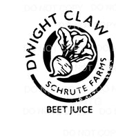 Dwight Claw Schrute Farms beets the office Sublimation 