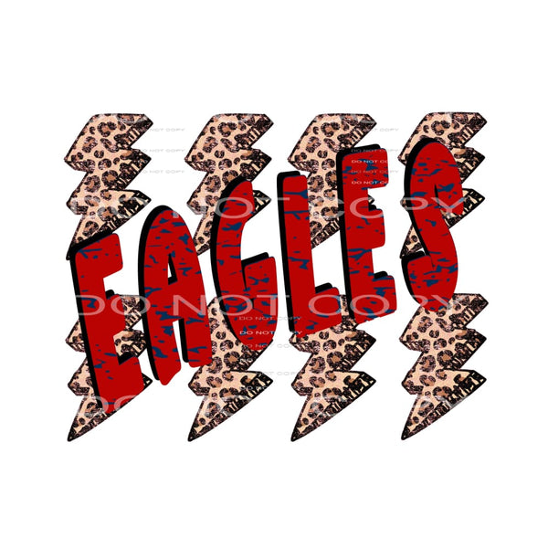 Eagles Red blue Lightning Bolt # 8114 Sublimation transfers
