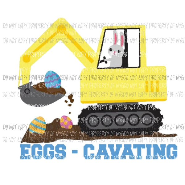 Easter Egg Cavatin Backhoe Bunny Sublimation transfers Heat Transfer