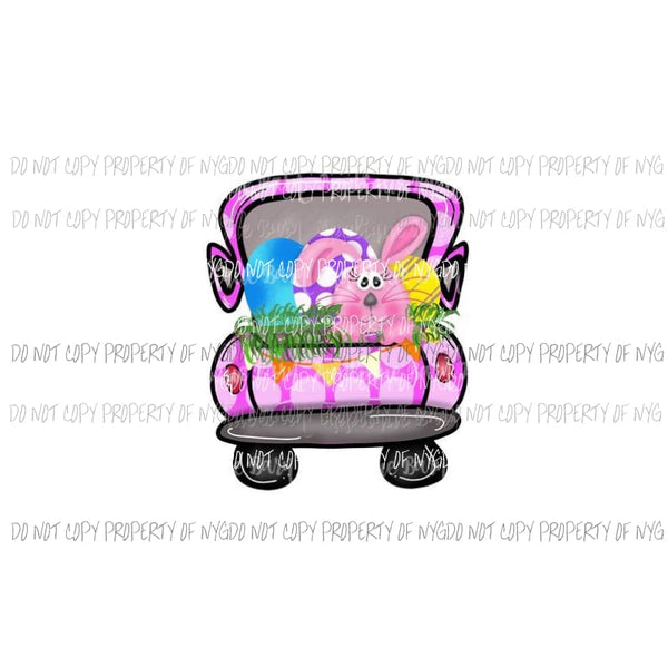 Easter truck Pink Sublimation transfers Heat Transfer