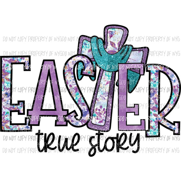 Easter true story #5 purple floral no background Sublimation transfers Heat Transfer