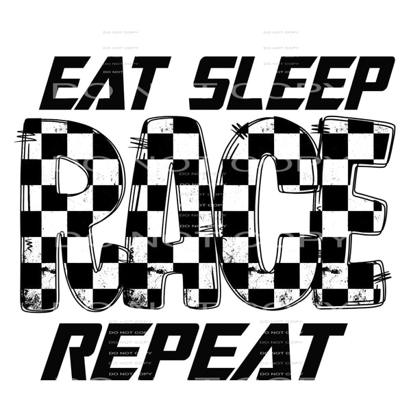 eat sleep race repeat #4929 Sublimation transfers - Heat 