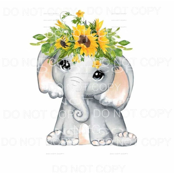 Elephant Floral #3 Sublimation transfers - Heat Transfer