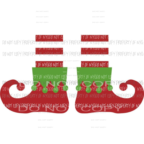 Elf Feet red green stripes Sublimation transfers Heat Transfer
