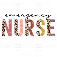 Emergency Nurse Half Leopard Neutral Sublimation transfers -