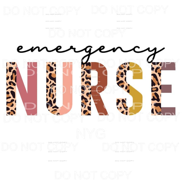 Emergency Nurse Half Leopard Neutral Sublimation transfers -