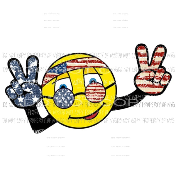 Emoji Flag peace Sublimation transfers USA America Heat Transfer