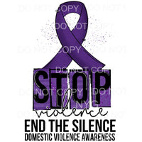 End The Silence Domestic Violence Awareness Purple Ribbon 