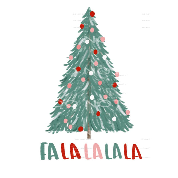FA LA LA dotty tree colorful Sublimation transfers - Heat 
