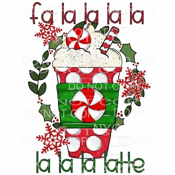Fa La La Latte Coffe Red Polka Dots Green Stripes Cup Wreath
