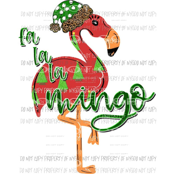Fa La La Mingo Christmas flamingo Sublimation transfers Heat Transfer