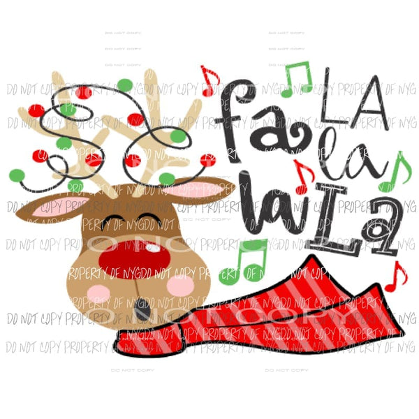 Fa La La La Reindeer Sublimation transfers Heat Transfer