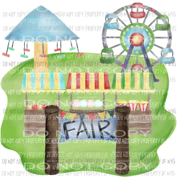 Fair Scene Watercolor Sublimation transfers Heat Transfer