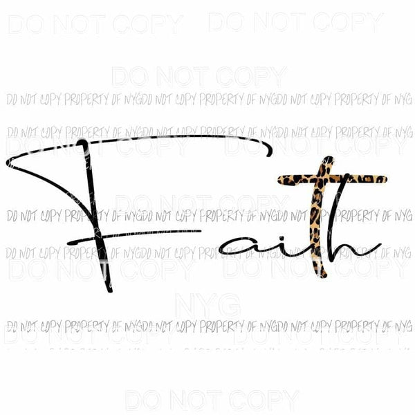 Faith #9 leopard cross Sublimation transfers Heat Transfer