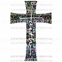 Faith black cross #1 Sublimation transfers Heat Transfer