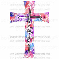 Faith flower cross #2 Sublimation transfers Heat Transfer